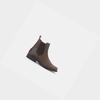 Brown Aigle Leather Men's Work Boots | KXG487302