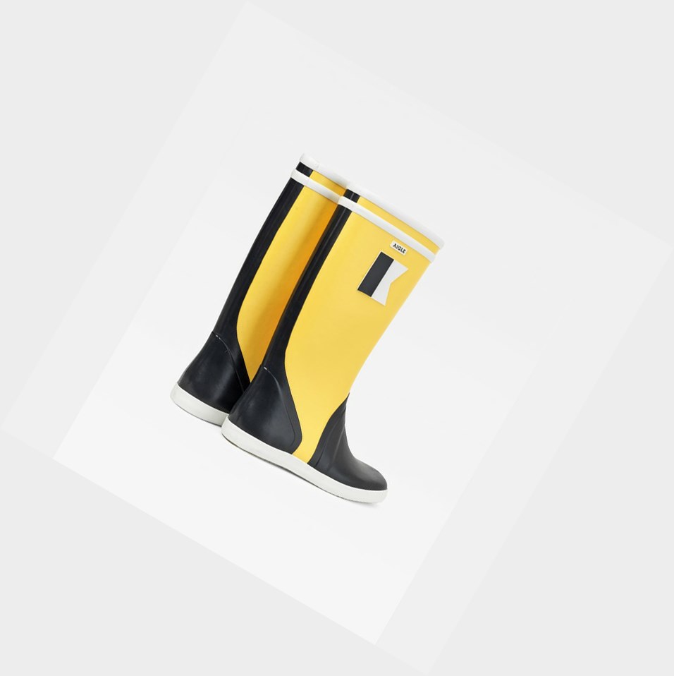 Yellow / Black Aigle The Iconic Colour-block Men's Seaside Boots | ANW702819